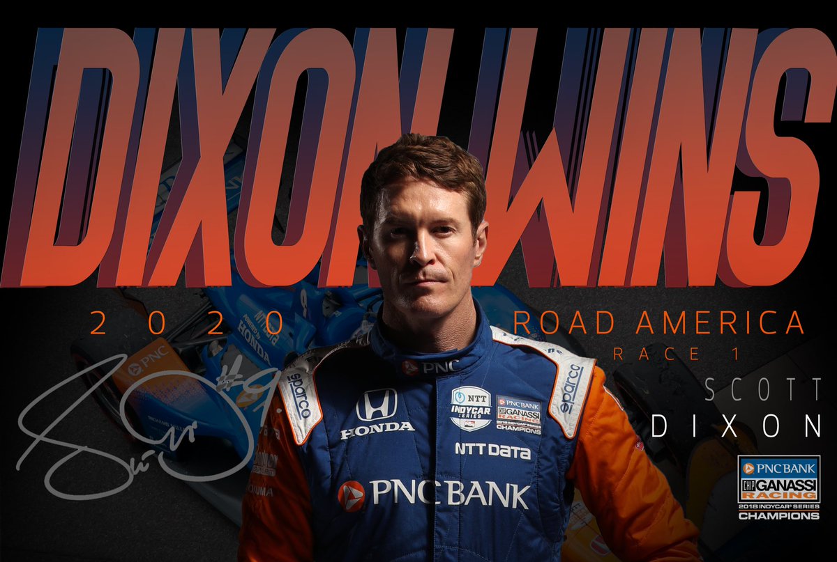 THREE IN A ROW! 🏆🏆🏆

Give it to <a href="/scottdixon9/">Scott Dixon</a>! He claims the victory today at <a href="/roadamerica/">Road America</a>!

#BankOnThe9 | #REVGROUPGP
