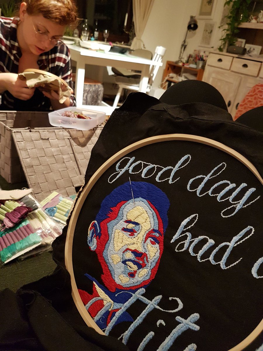 TheHeidiK's tweet photo. Best friends are there to make you pick up that old embroidery project again that you were 90% finished on and left to lay dormant for two years... Lovely Saturday spent embroidering things. #embroidery #handcrafted #wrongquotes #quarantinehobby https://t.co/mA0gVRhJi1