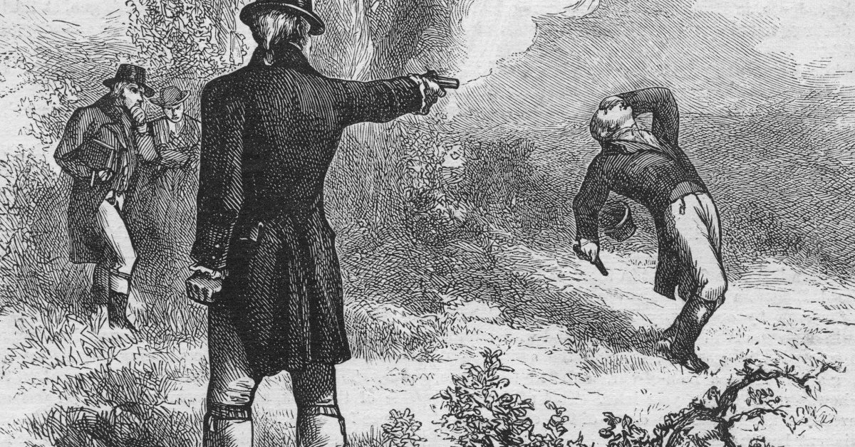 Thread on the Burr-Hamilton DuelAlexander Hamilton had publicly smeared Aaron Burr for decades. After Hamilton derailed Burr's plans to be elected governor of New York by launching vague but extremely serious attacks on Burr's character, Burr challenged him to a duel.