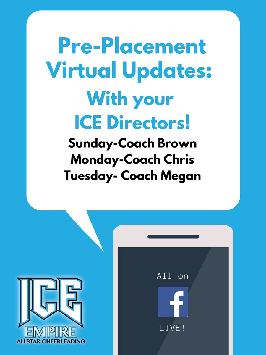 Pre-placement LIVE 📱 sessions this week for ICE athletes &amp; parents, we can’t wait to kick off #season11 with you! #iceisessential #whyICE