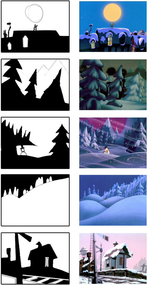 tiny shape studies from frosty the snowman and coraline 
