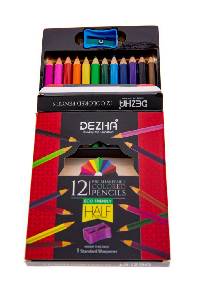 jignesh_devani's tweet image. Dezha 12 color pencils with sharpener