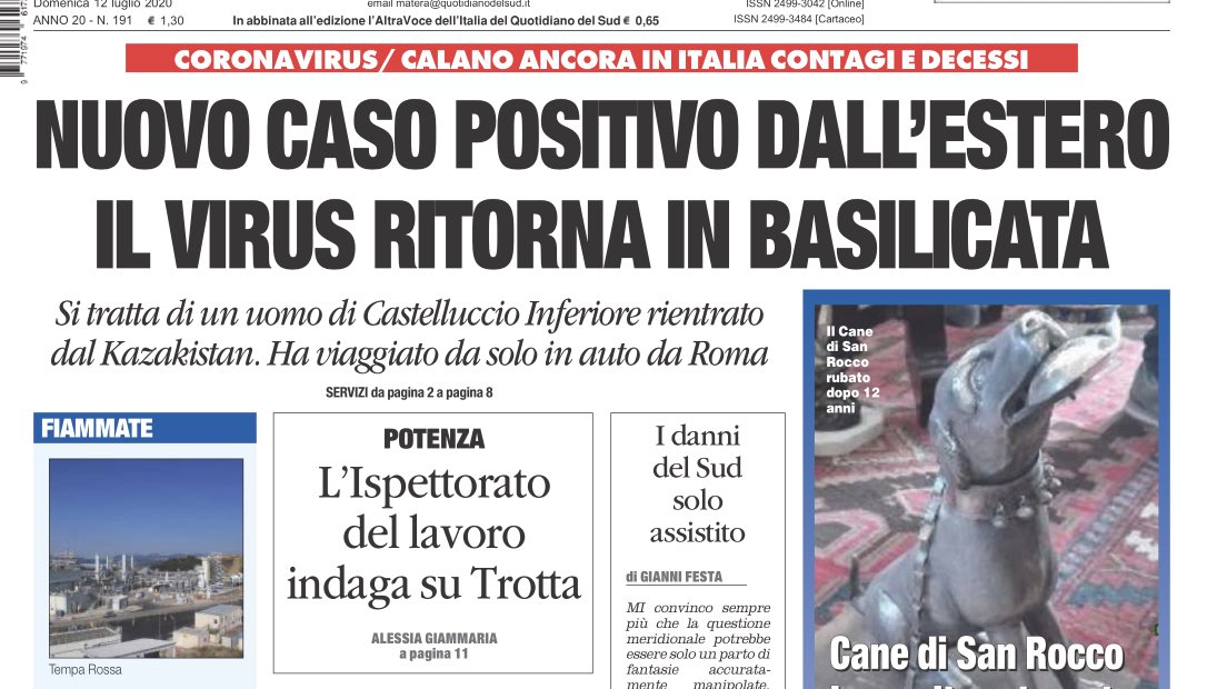 dukana2's tweet photo. Veramente...non se n’era mai andato...non controllano negli impianti petroliferi #Eni #Shell #Total (dove arriva gentaglia da tutto il mondo!)..e parlano di #ZeroContagi...1 contagio ...#Malimortacc....in #Basilicata...#LaBasilicataStaMorendo https://t.co/Qtb6USHmVN