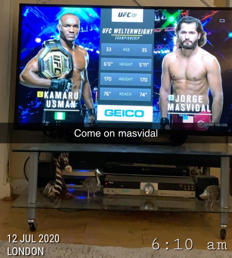 goonerjames's tweet photo. Let’s Gooooo! #ufc251live https://t.co/p3YnhRQsER