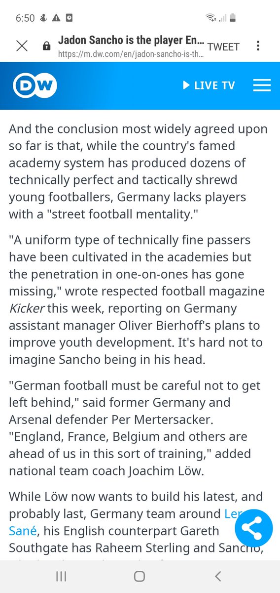 Germany sees an issue about not creating enough individuals. I wonder if they have asked coaches,players from turkish and african descent about what's wrong.Its great ppl want to reform football thats great but Europe has to accept immigrant cultures who already play