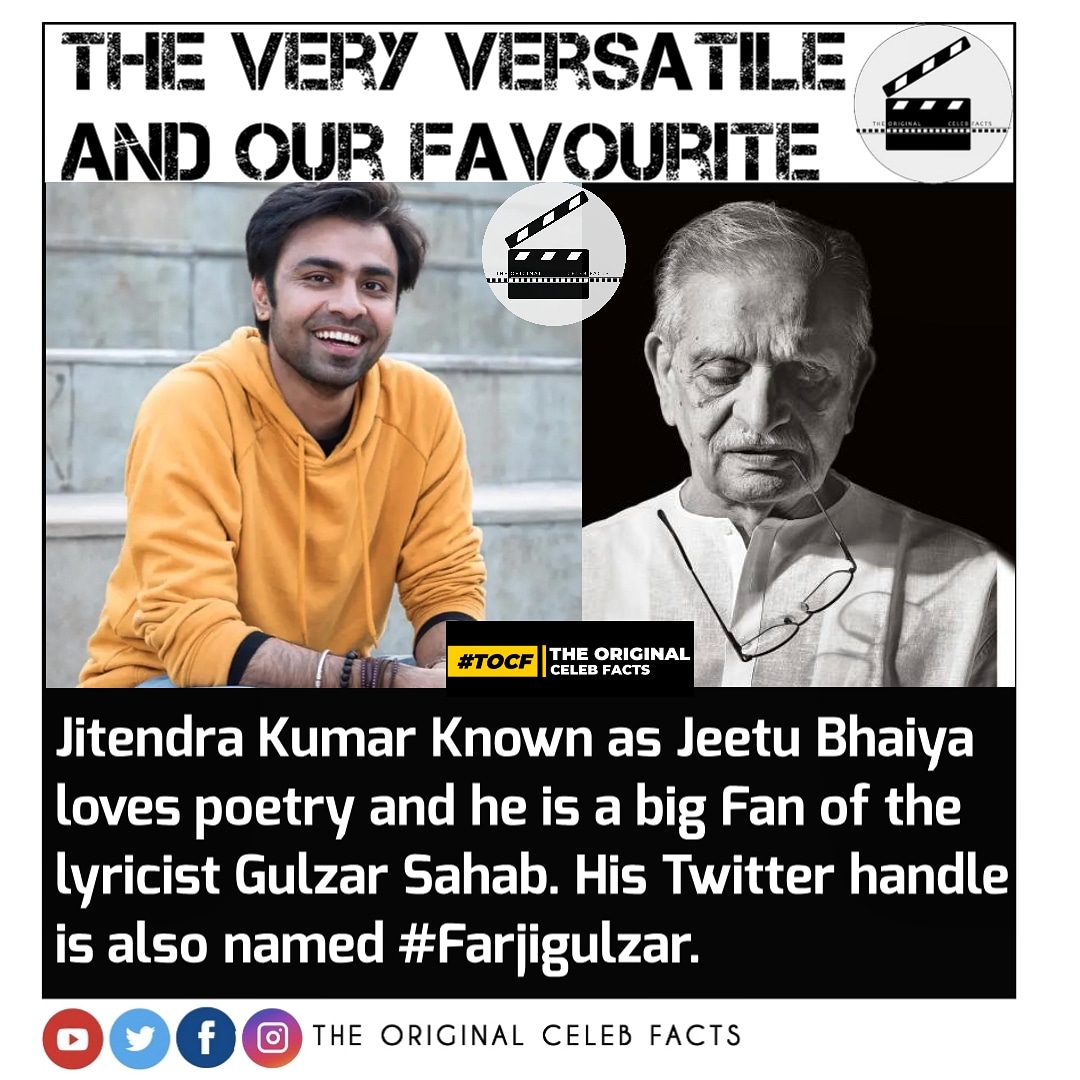 celeb_original's tweet photo. Jitendra Kumar @Farjigulzar better known for his Works Like #Panchayat #ShubhMangalZyadaSaavdhan #KotaFactory
#YouTubeSensation #TVFPrince #Strongcontent #PowerpackedPerformer #oneofthemostunderratedtalentofindia #Gulzarsahab #Poet #Poetjeetu #zerosehero #TOCF #Factfortheday
❤ https://t.co/msrlISM9TZ