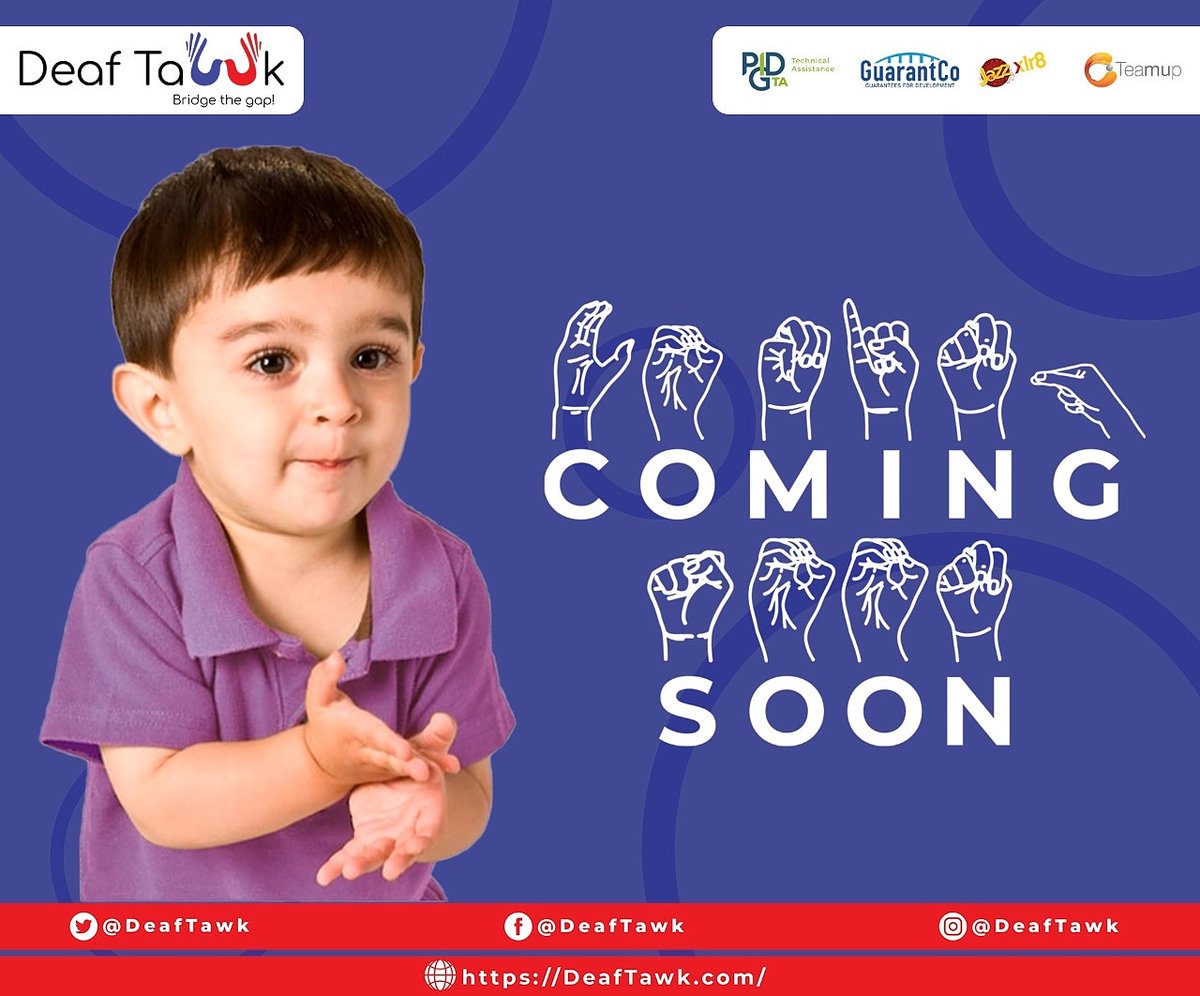 DeafTawk's tweet photo. As DeafTawk has some underlying motives i.e. Bridging the communication gap and changing the mind from roots ,and we've got amazing news for you so start guessing and stay tuned.

#comingsoon #removethebarrier  
#pidg #pidgOrg #guarantco #jazzxlr8 #teamup #deaftawk #pakistan https://t.co/Alg2DRnBhw