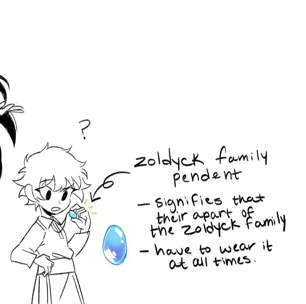 [HxH] more dark continent au sketches!  Explaining somethings about killua's family. Btw alluka is next in line as successor in this au. 