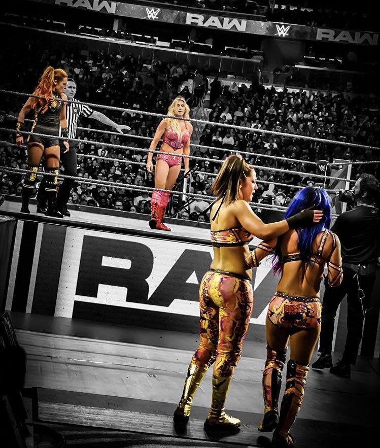 Matches involving all Four Horsewomen of WWE. @itsBayleyWWE  @SashaBanksWWE  @BeckyLynchWWE  @MsCharlotteWWE A Thread: