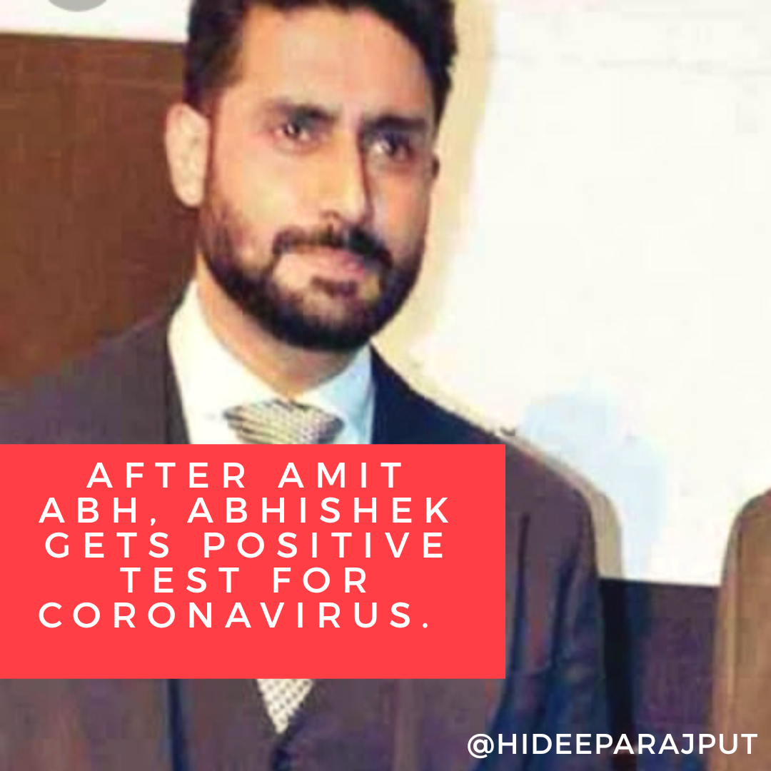 hiDeepaRajput's tweet photo. Amitabh Bollywood actors son abhishek bachan
After amitabh bachan abhishek bachan positive test for coronavirus. https://t.co/vSXoi42miF