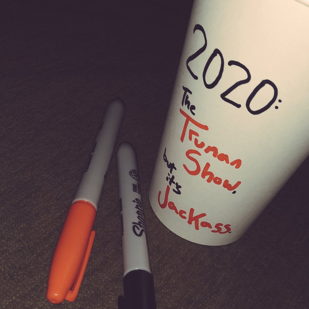 art_cups's tweet photo. I'm Johnny Knoxville and this is The Societal Enema! #artcups #wildfires #kobe #corona #trump #iran #blacklivesmatter #qanon #thehumancentipedeofjackasserythatisdailylife #etfuckingcetera https://t.co/b1IRbmWVLH