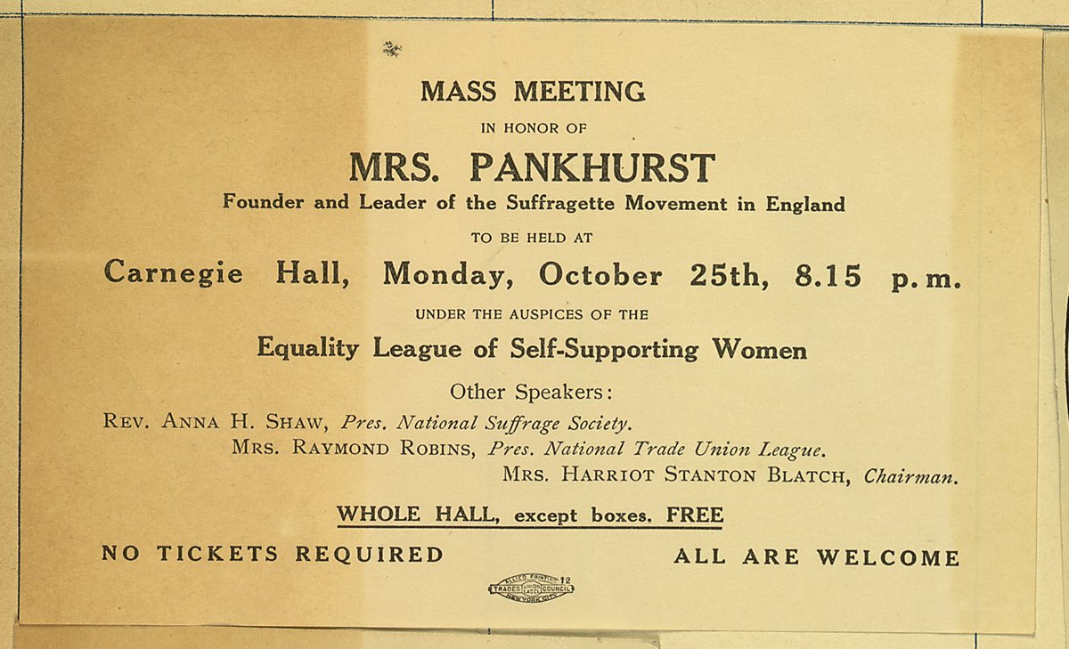 But back to AEPhi: apparently, Helen and her friends were quite busy because the evening immediately following the formation of AEPhi, the girls served as ushers for a big event happening in midtown – an appearance by UK suffragist Emmeline Pankhurst to discuss women’s equality.
