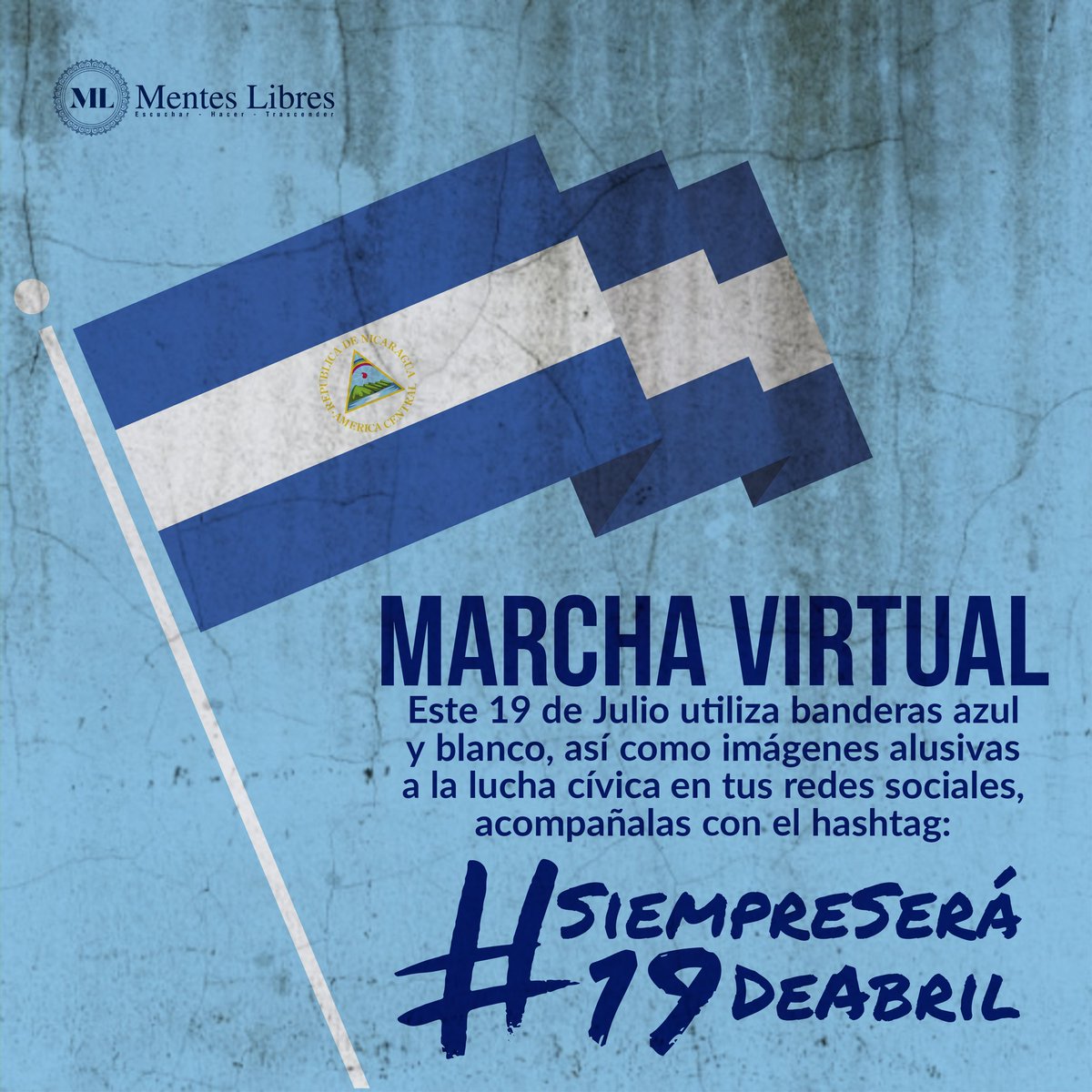 yoelibzani's tweet photo. Inundemos las redes sociales el 19 de Julio con material azul y blanco, porque somos más, porque #SiempreSerá19DeAbril https://t.co/tCqW5gBvpj