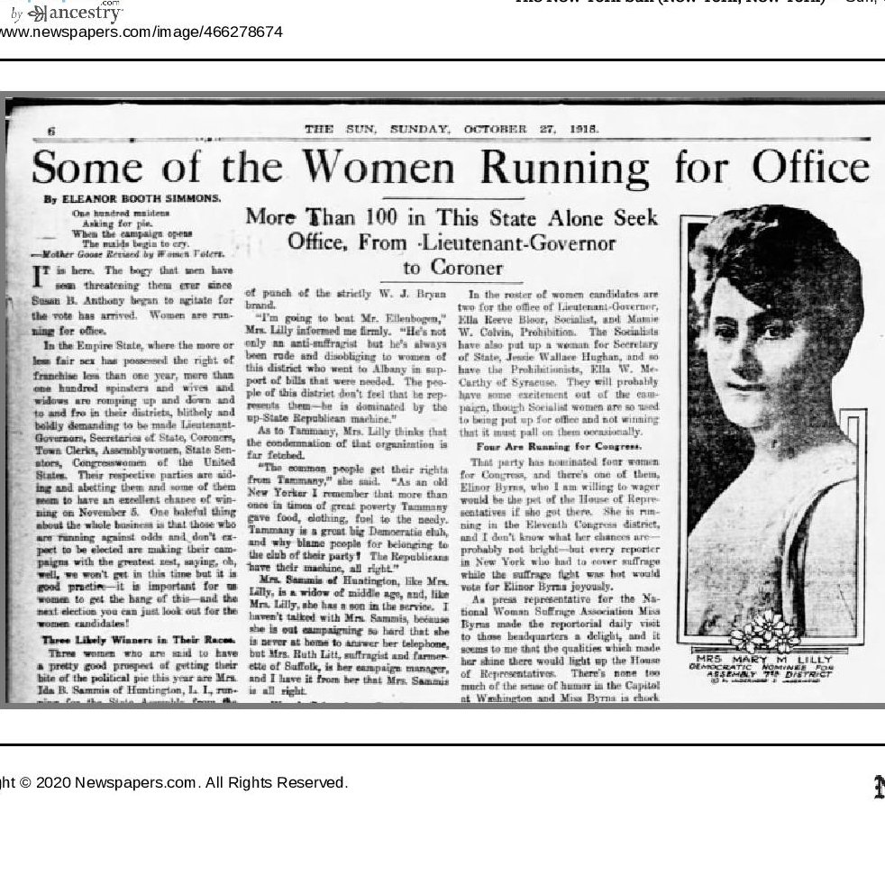 By 1918, AEPhi had one of their very own members running for New York office. Attorney Myra Marks was on the Democratic ticket for Member of Assembly in the 15th District. She lost by only 93 votes.