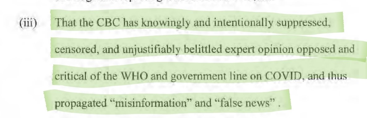 The CBC knowingly suppressed and censored expert views which opposed the WHO or the government; labeling it "misinformation" and "false news".