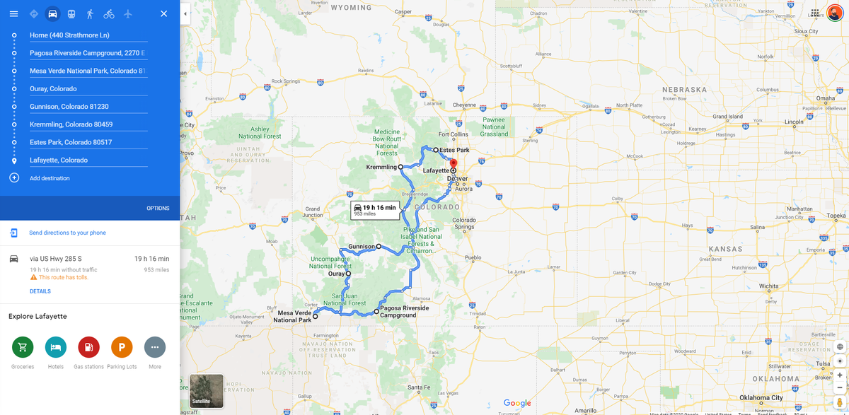 EnemyofGLaDOS's tweet image. Hashed out a rough draft for a motorcycle camping trip with some friends this week. Checking out some places I've never been to in Colorado and hitting some of the best roads to do it, all on my dyna! #braaap