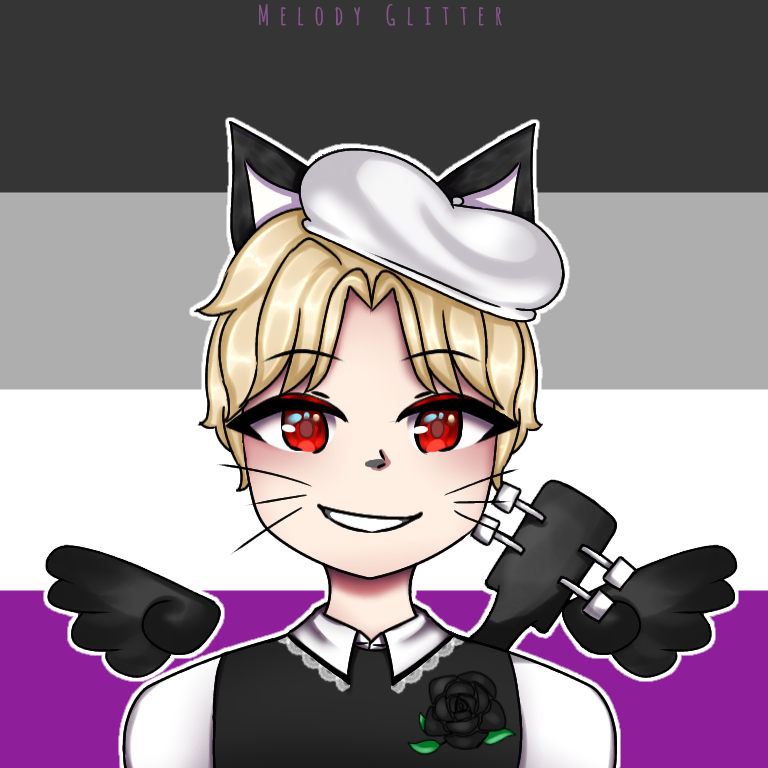 Sol_Artsy's tweet photo. Pride icon commission for @RoyaleWoof 💕

Tysm for commissioning me and especially for your patience!! Even tho pride month is over, i hope you'll still enjoy your icon <3

Ps: if you want a normal background, i can also do that
----

#MelodyGlitterArt https://t.co/LO9ConNC8I
