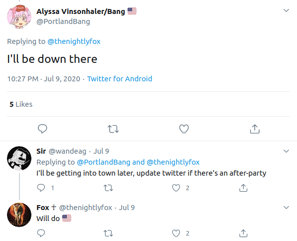 Racist Rhodesia-enthusiast Alyssa Vinsonhaler, who likes to post Nazi memes with her Patriot Prayer antisemite friend Lilith "Drakken" Saer also plans to attend Eric Post's "Oregonians For Peace" rally.  https://twitter.com/RoseCityAntifa/status/1146549958717263873