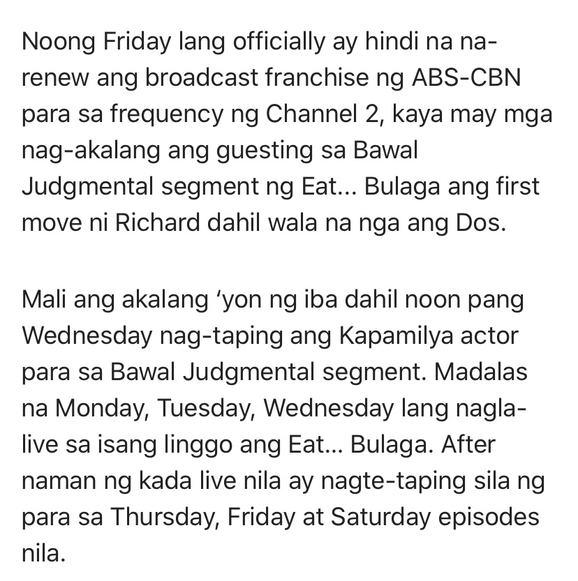 jochardofficial's tweet photo. Last na ito about yesterday. I hope tigilan na ang pagju-judge ng ilan kay @ImRichardYap08. #BawalJudgmental nga e! This is from an article written by Mr. Jun Lalin.
#RichardYap https://t.co/Y76j9LfsIG