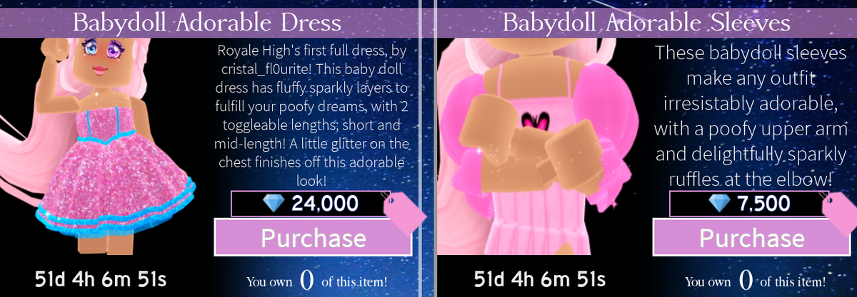 Royale High On Twitter Rh Update 7 11 20 2 New Items Are Now In The Shop Both Created By The Talented Mattcrystal3 The Total Cost Comes To - royal high roblox cute outfits twitter