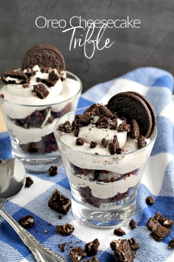 Paula_CallMePMc's tweet photo. Oreo Cheesecake Trifle in disposable cups makes easy, individual desserts for picnics, socials, and cookouts. #trifle #Oreo #chocolate #darkchocolate #dessert #cheesecake #jellopudding #chocolatecake #cake #recipe https://t.co/9OO4Br16DF https://t.co/QMZpEZZHRU