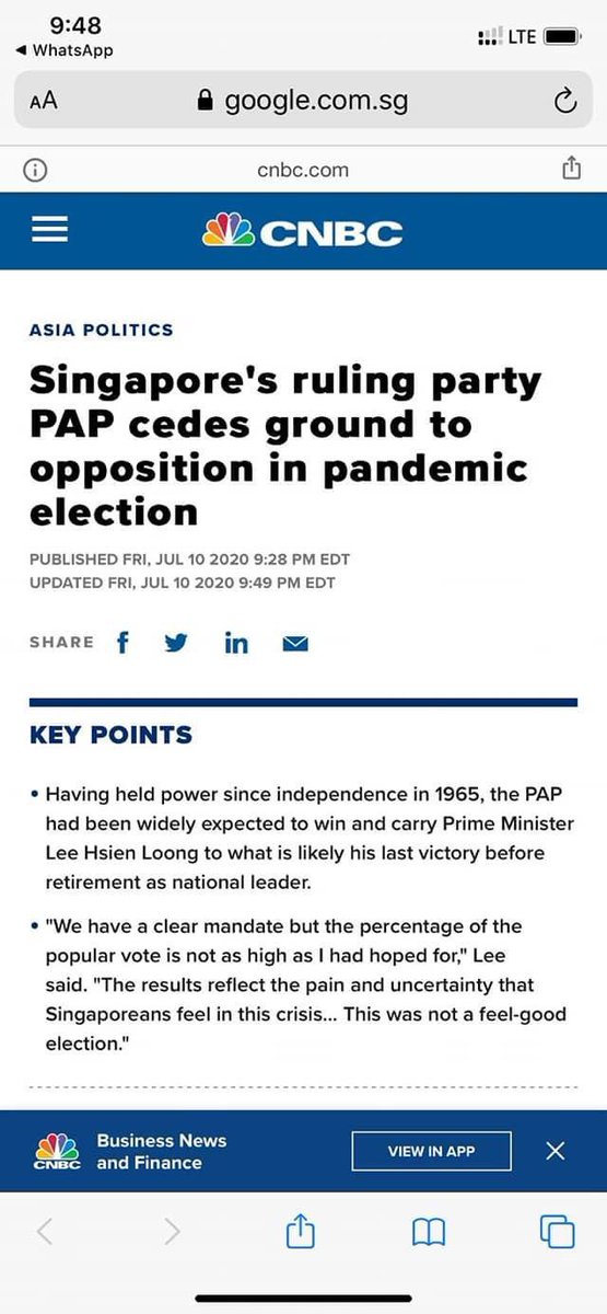 Headline around the world on our GE2020 vs our very own straits times: a short thread-