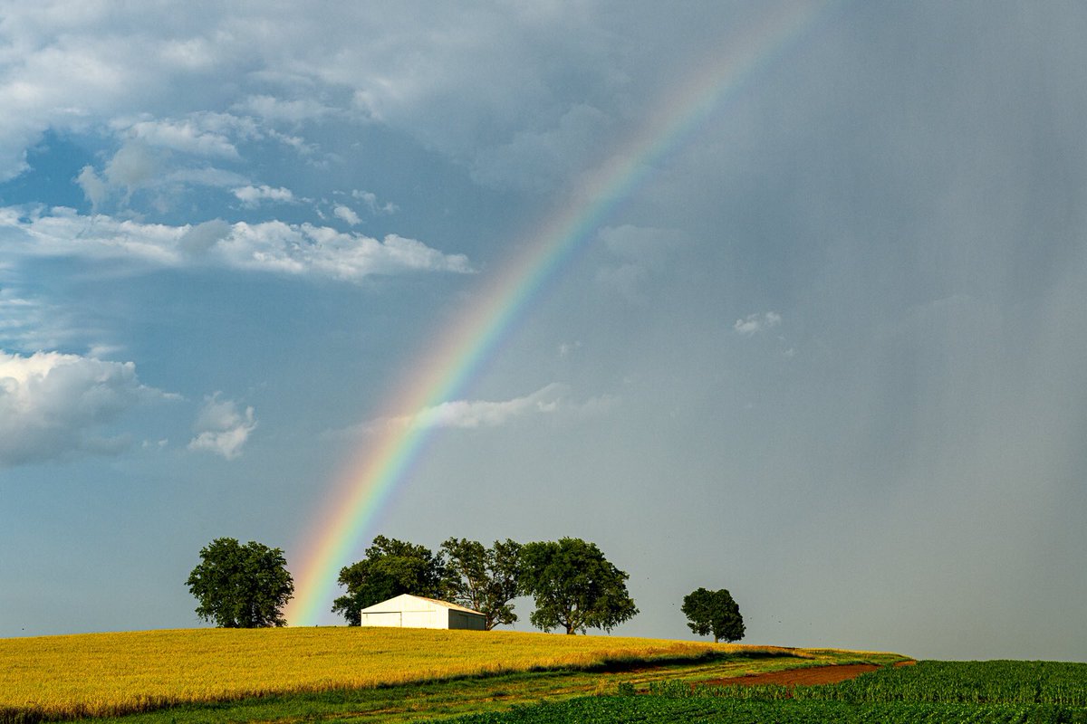 craigpessman's tweet photo. Rough storm in the Champaign area tonight but Mother Nature gave us a nice ending. #champaign #illinois #rainbows #agriculture #WCIA3 https://t.co/zyjfEts2Gb