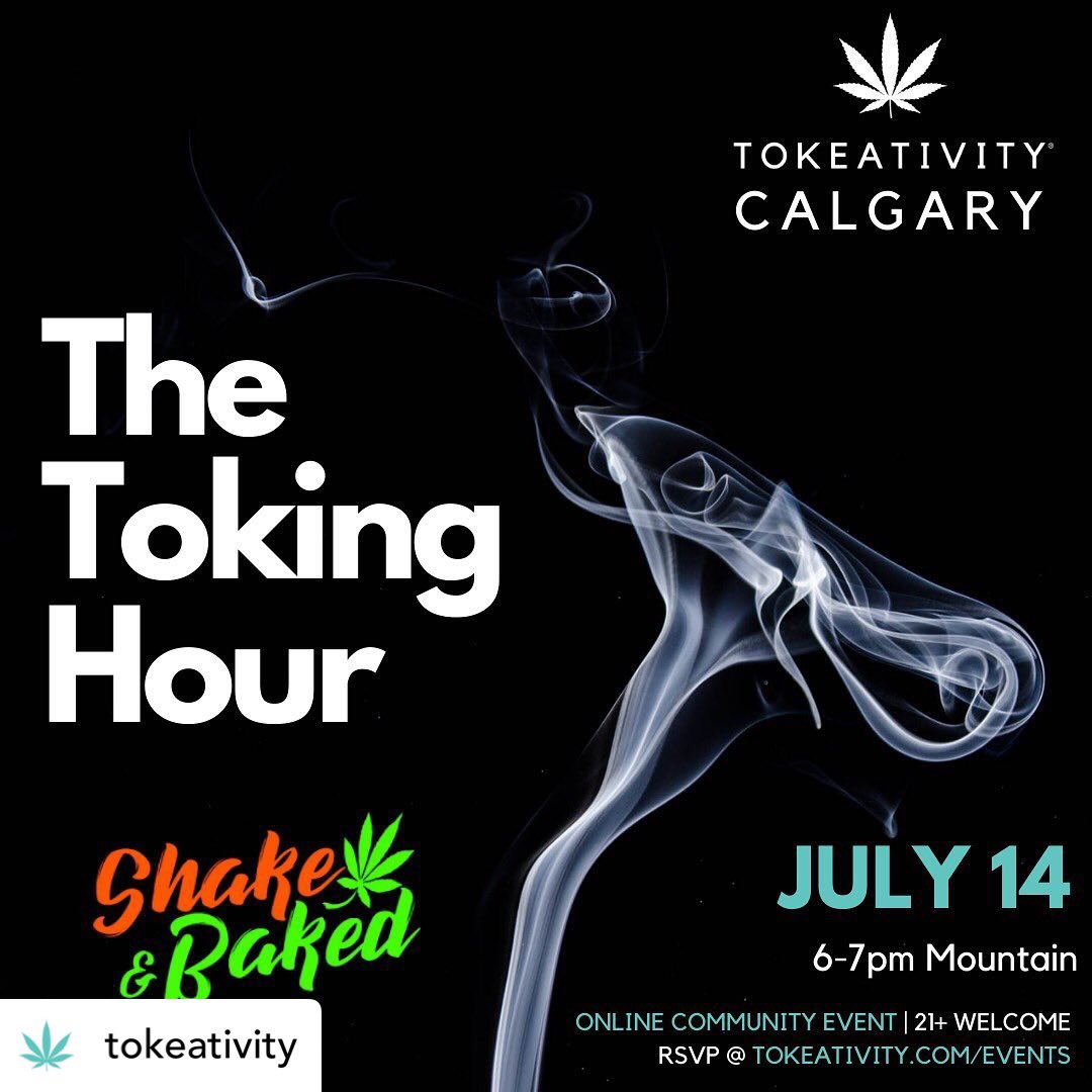 ShakeBaked's tweet photo. This Tuesday, July 24 @ 6pm-7pm MST,  brought to you through @tokeativity.  RSVP at: https://t.co/xOwUenrpeg    💨💨💨💨 https://t.co/u4TJWhotib