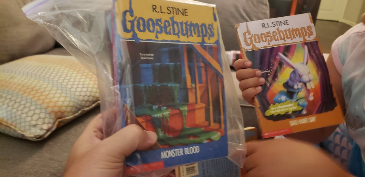 franks_so's tweet photo. My kids are impressed with my Goosebumps collection. I have all of them. @RL_Stine https://t.co/TylxpUZBWQ