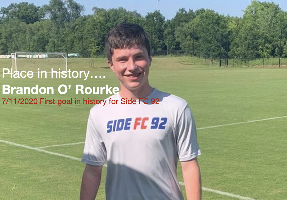 Making History! First official goal scored by squad's youngest player, Brandon O'Rourke (youth team, WSA 04 Black).  Led team from down 2 to a debut draw vs OKC 1889 FC on the road tonight!  And we're off.... #TheSide #SideFC92 #forclubandcommunity