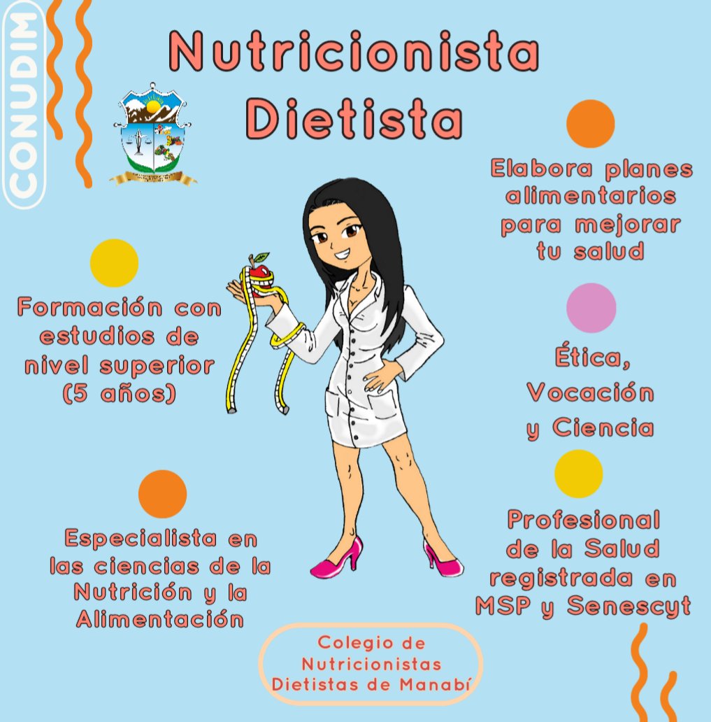 ConudimManabi's tweet photo. #CONUDIM Siempre Adelante Nutricionistas.
Consulta a tu Nutricionista de Confianza #nutricionistss https://t.co/RCc7Mi8Ve1