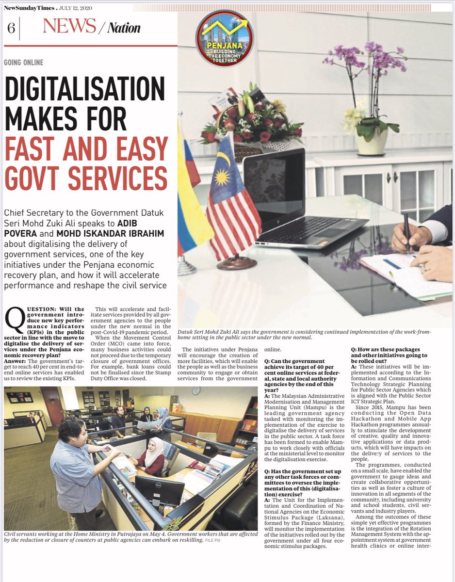 zukiAli_'s tweet photo. Digitalisation makes for fast and easy govt services

TQ @NST_Online 

@MAMPUJPM 
@jpagov 
@MOFmalaysia 

#KetuaSetiausahaNegara https://t.co/ET3IQHlSex