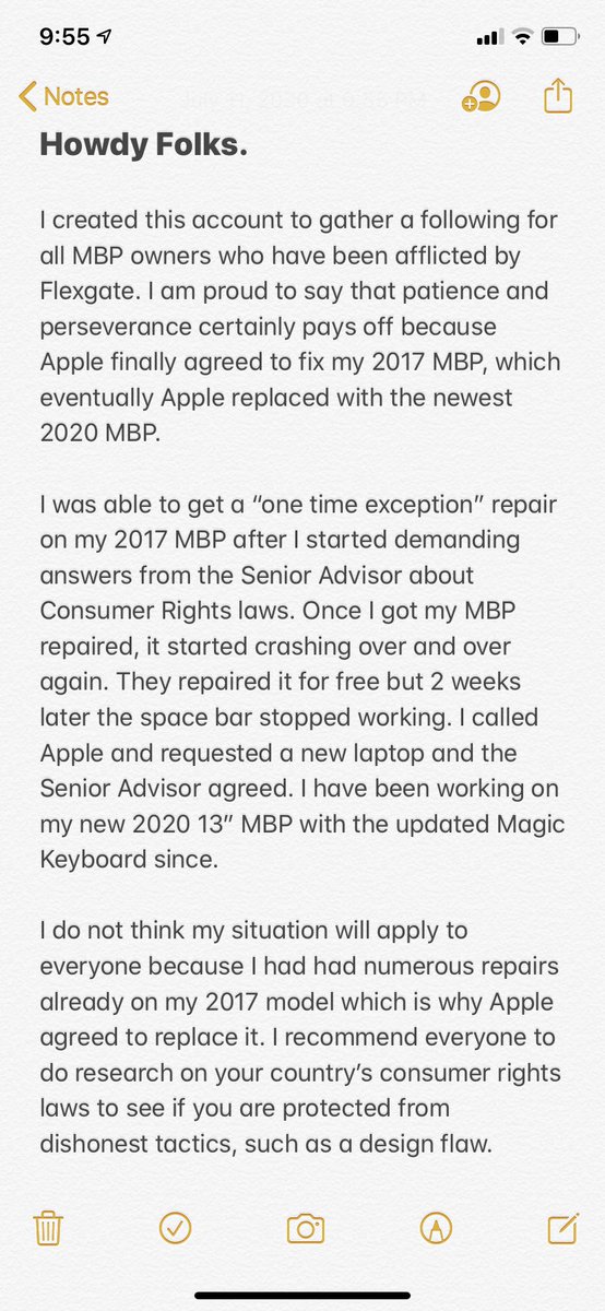 FixFlexgate's tweet image. To find out how I got a free 2020 replacement MBP for my 2017 MBP that was broken due to #Flexgate, read below.