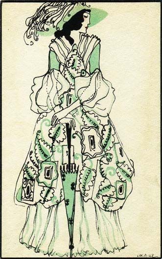 Maria Likarz (1893-1971)オーストリアの画家、デザイナー、グラフィックアーティスト、ファッションデザイナー。20世紀始め、建築家ヨーゼフ・ホフマンとデザイナーのコロマン・モーザーによって設立されたウィーン工房のメンバーです。 