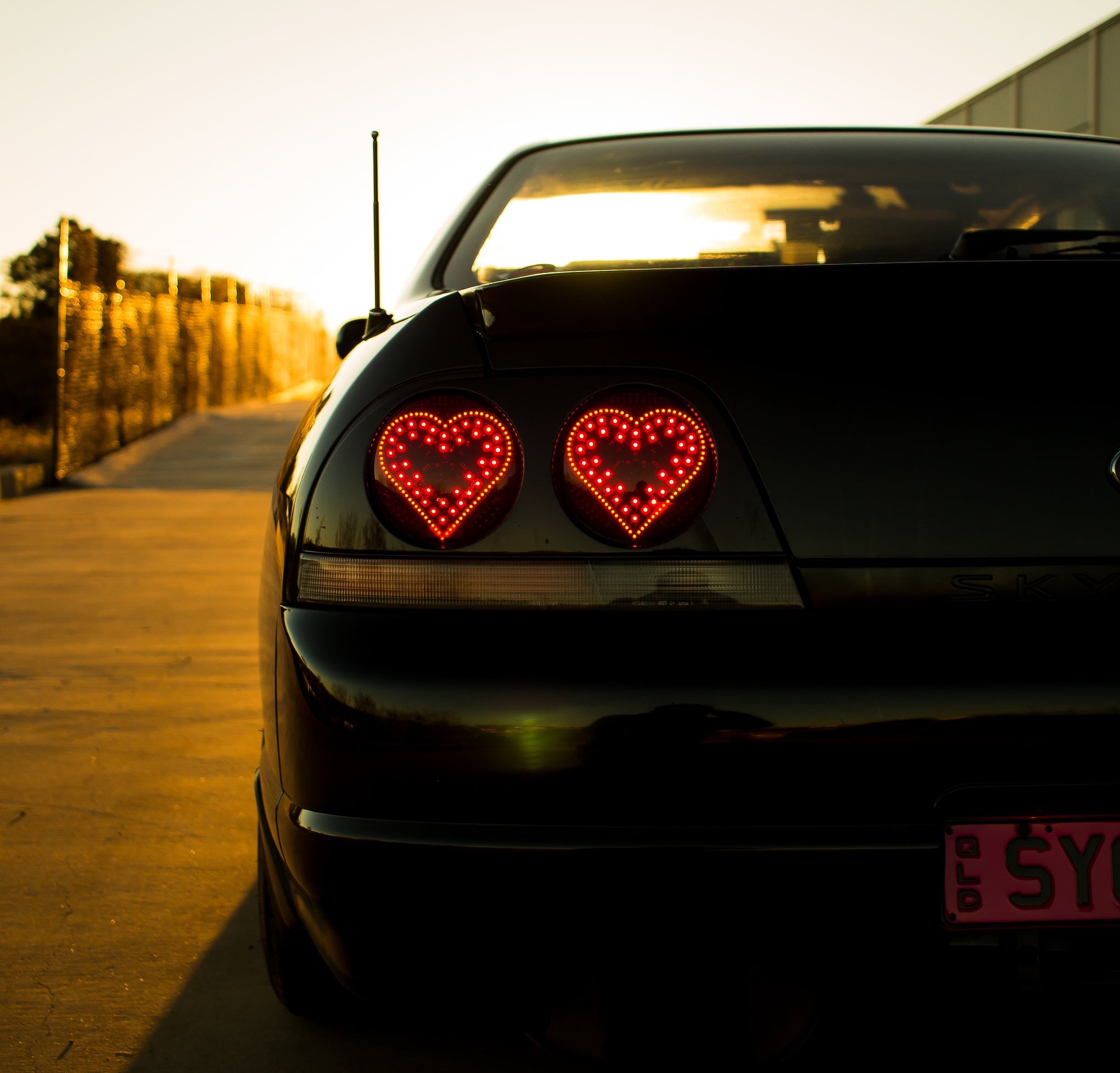 Heart shaped brake lights car online