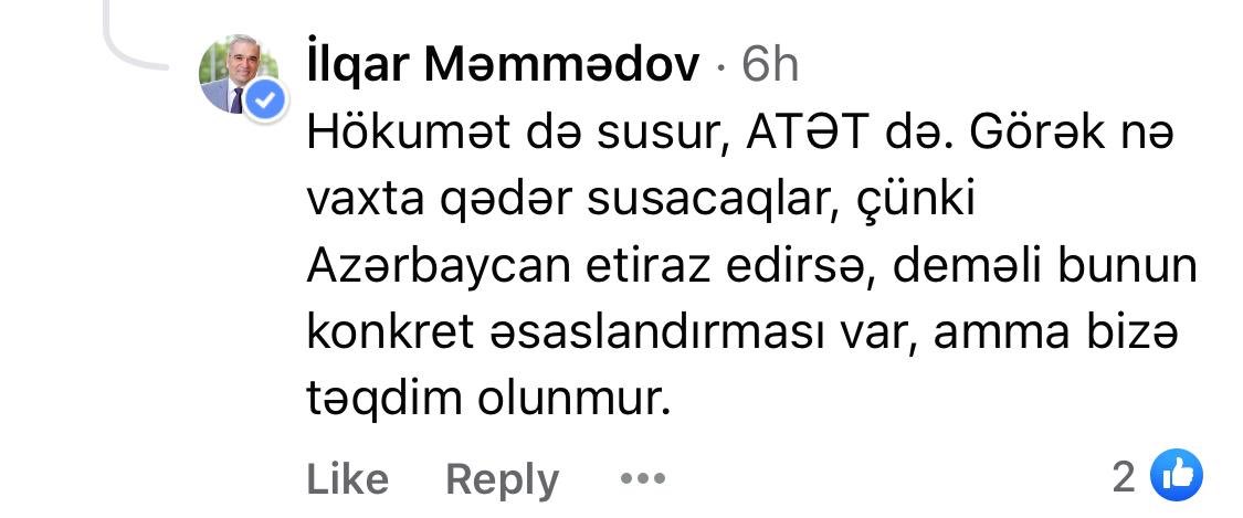  @IlgarMammadov, a chair of Real Party, aka Aliyev’s new “pocket opposition“, is claiming  @harlemdesir might have issued “an unverified statement or two” about Aliyev’s Azerbaijan, which apparently have caused his mandate.Please don't fall into this trap https://www.facebook.com/488466568229541/posts/883275092082018/?d=n