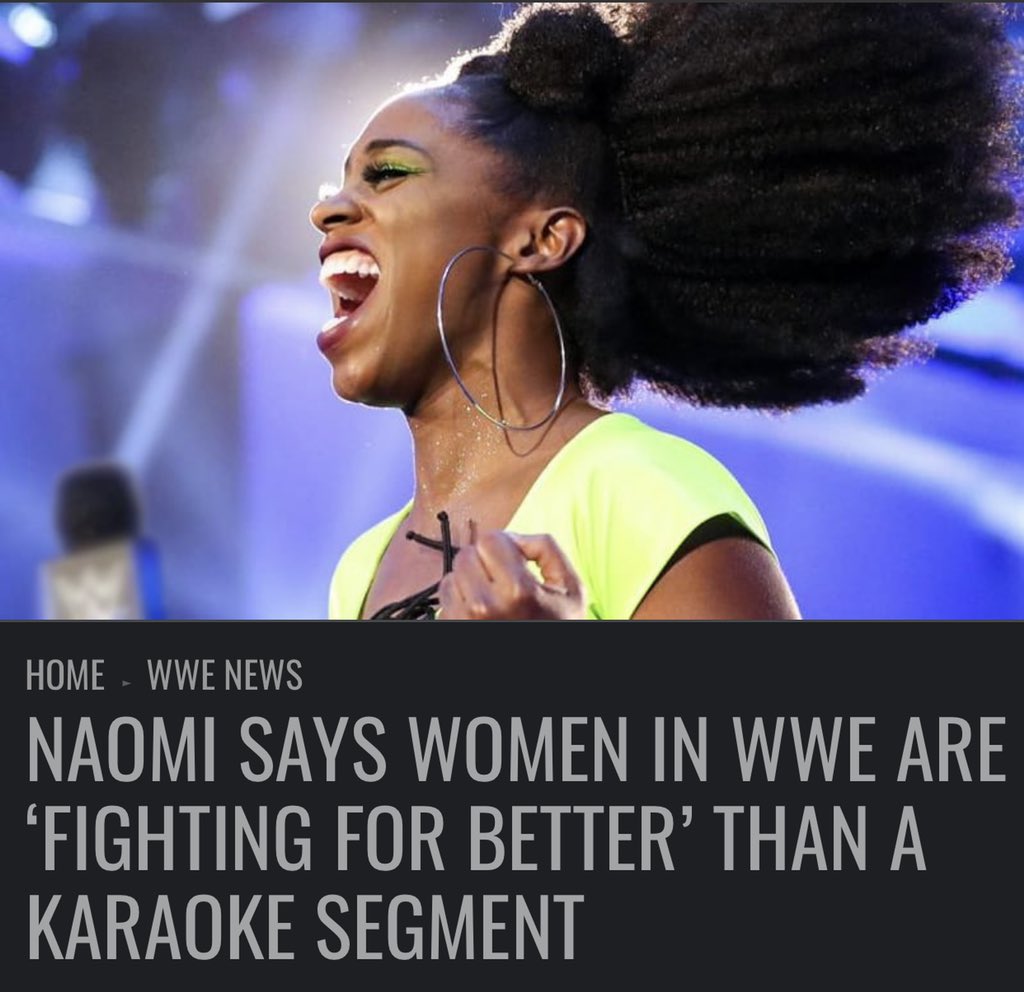 WrasslePOP's tweet photo. “gotta make chicken salad out of chicken 💩 “ @NaomiWWE is the most under utilized female talent of the decade. #pushnaomi we ❤️ Trin. https://t.co/kUlbTOoUsd