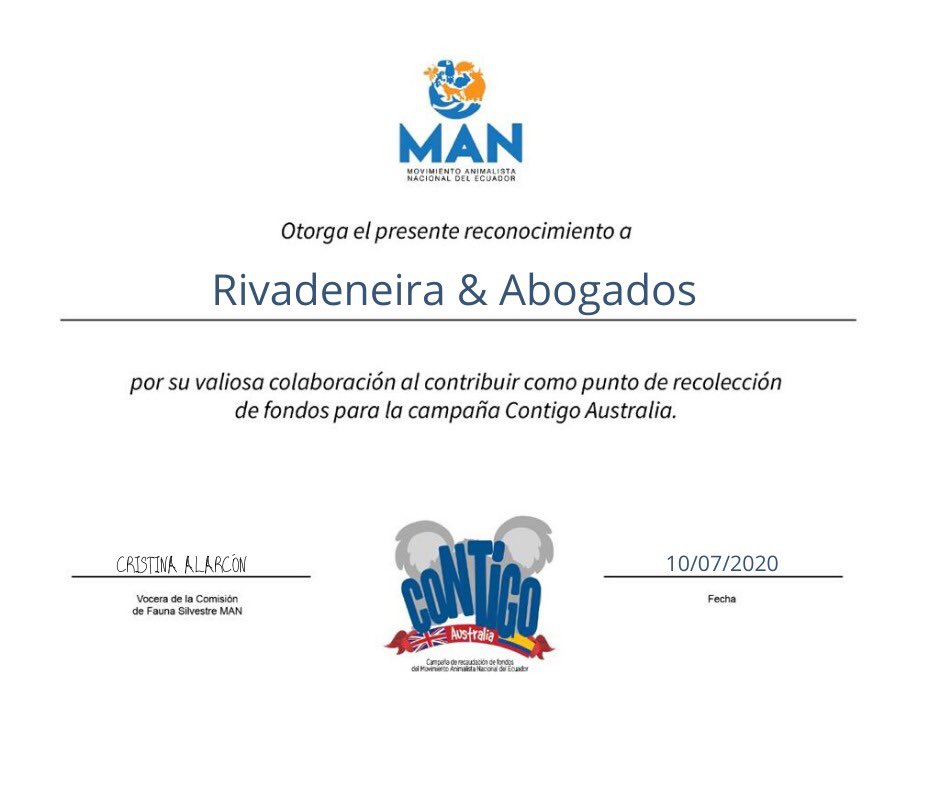 RIVADENEIRAABO1's tweet photo. Campaña CONTIGO AUSTRALIA 🇦🇺 organizada por el Movimiento Animalista Nacional @MANimalistas Para el Estudio Jurídico RIVADENEIRA &amp; ABOGADOS fue un gusto colaborar. https://t.co/Qk58lnuvN4