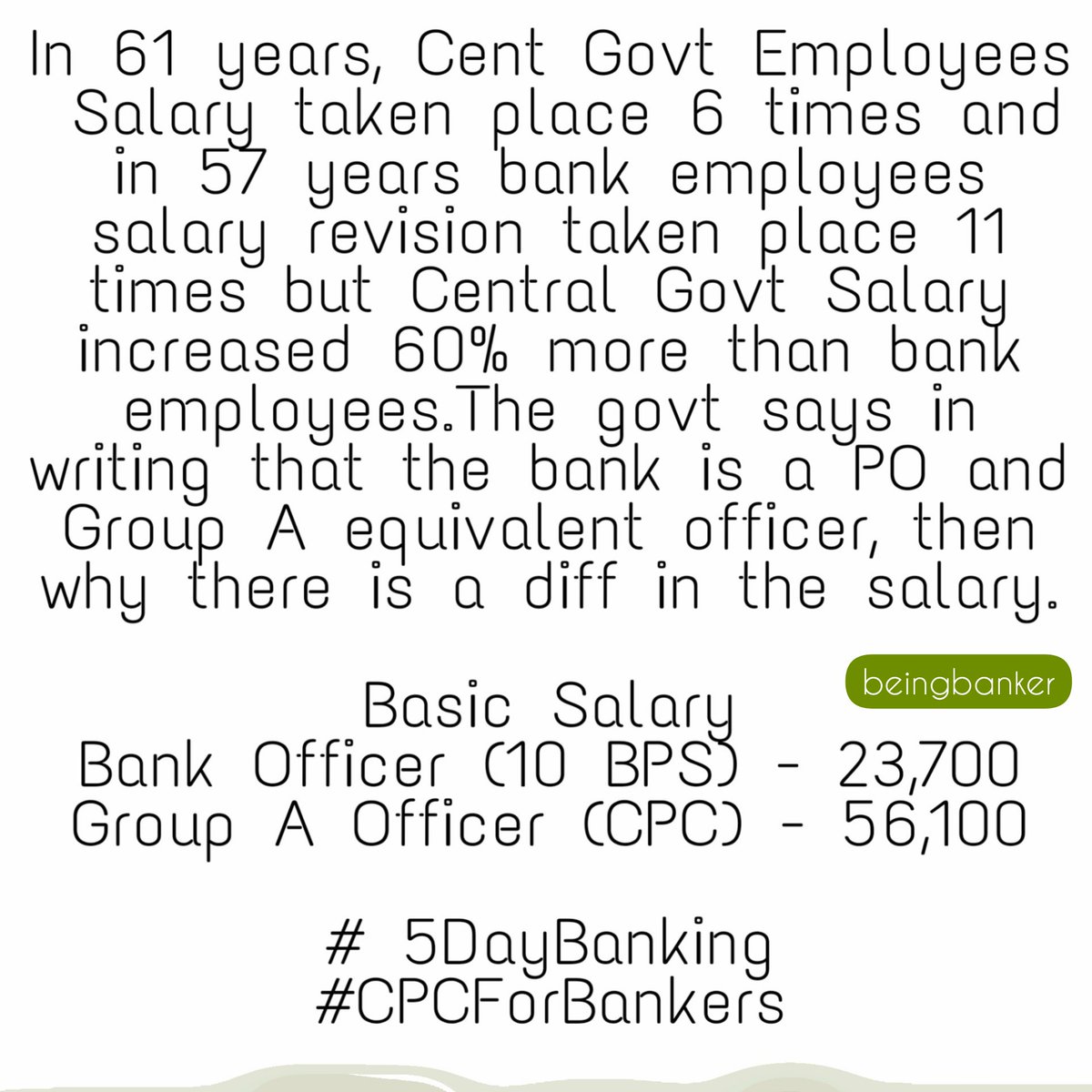 #5DayBanking 
#CPCForBankers

Leaders of
@UFBUIndia don't fail bankers.

@Bankers_United @RBI