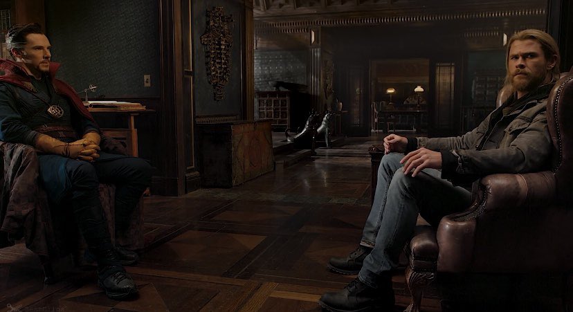 MCUMarvels's tweet photo. i’ll always love the fact that Doctor Strange was in Thor Ragnarok https://t.co/CDDFdo6Cih