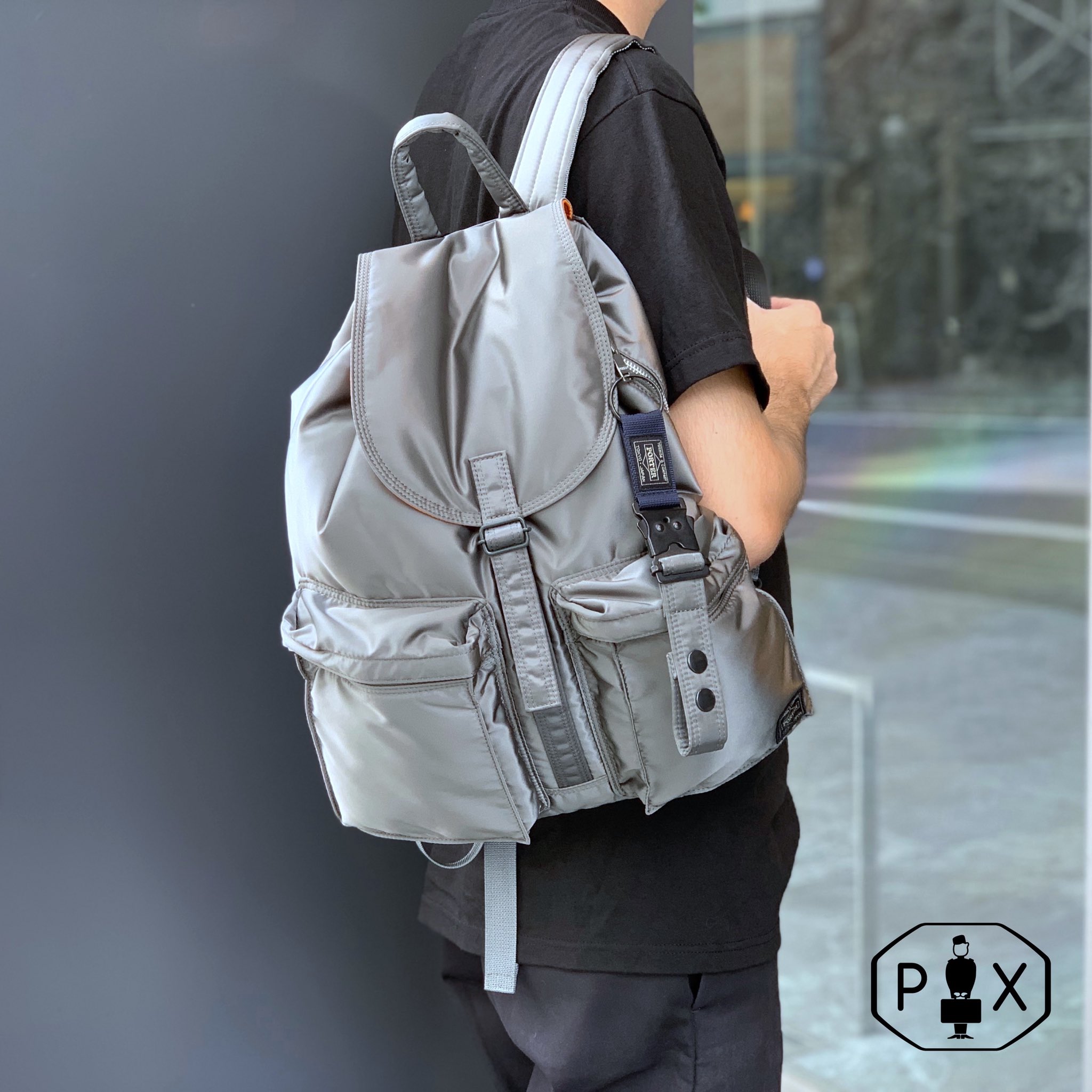 海外花系 PORTER ポーター タンカー リュックサック シルバー