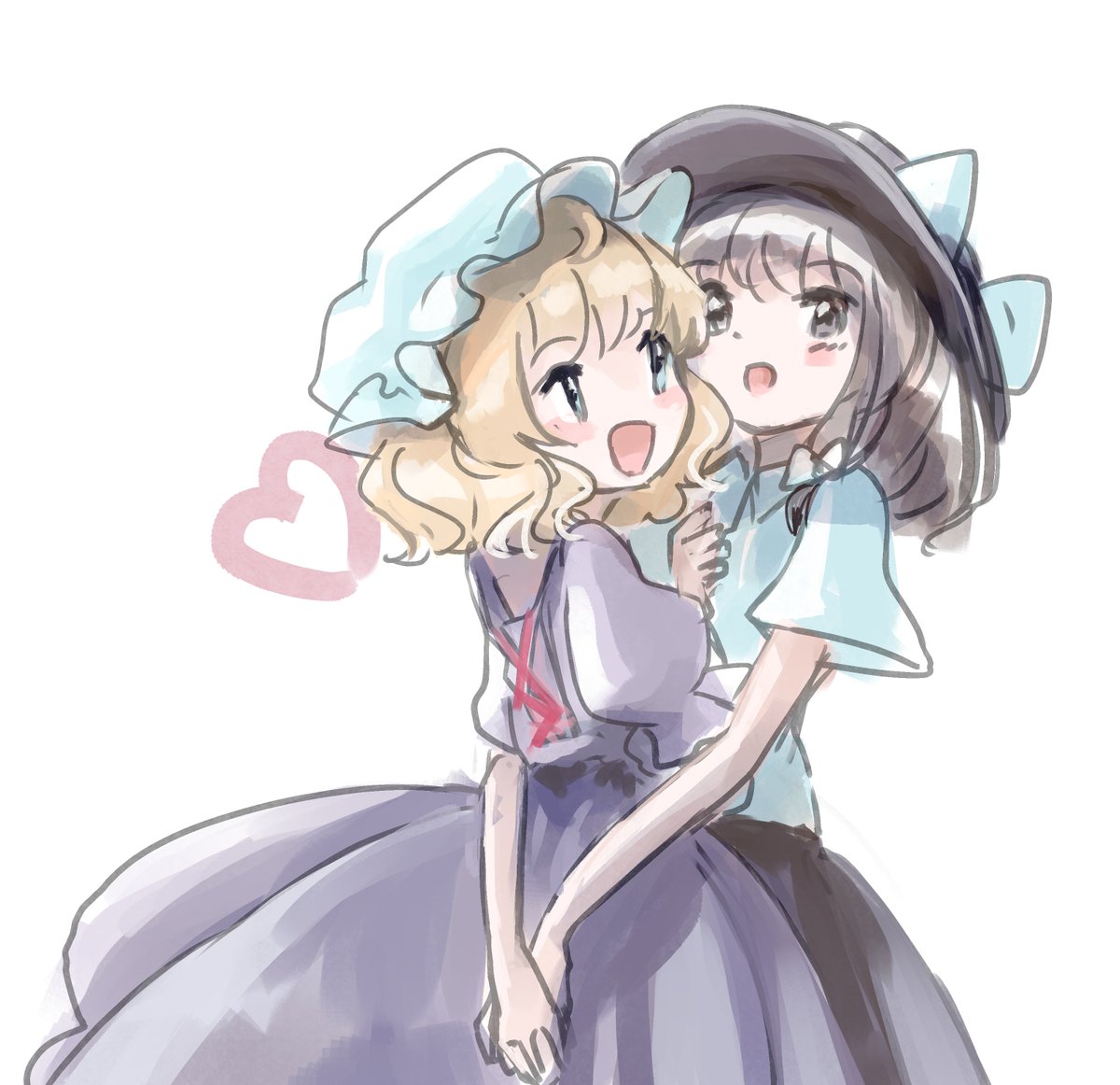 マエリベリー・ハーン ,宇佐見蓮子 「くっつきれんめり 」|マイナス@春例こ24bのイラスト