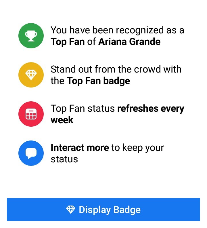 violetlovesari's tweet photo. Tysm for the badge queen @ArianaGrande https://t.co/Ov9xdJkkoP