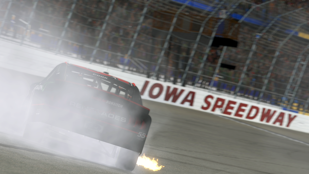 justinmelillo's tweet photo. The win goes to @caine_cook in the @FTFRacingLeague event, the "Iowa is NOT a Short Track 150" at the short track called Iowa Speedway.
Congrats Caine! Great race all!
P32 for me, 2 laps down. Honestly better than I figured it would be.
#fgns @ iowa https://t.co/x8FfIII6Xu