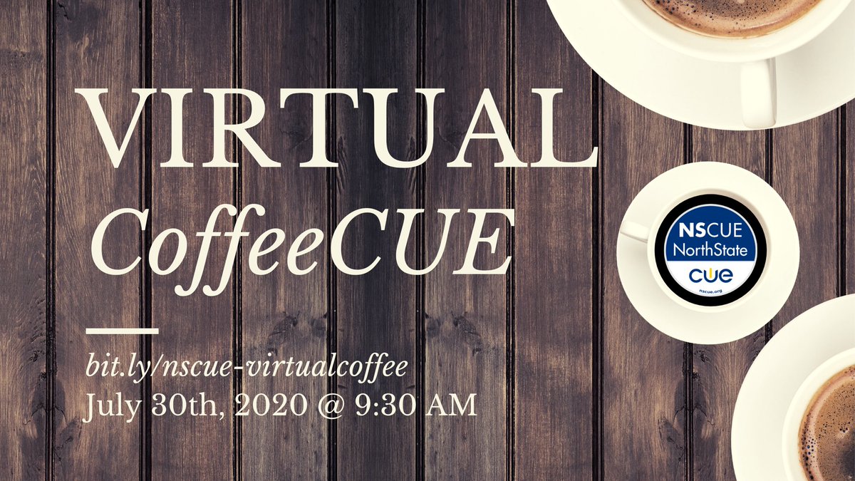 NorthStateCUE's tweet photo. Join #NSCUE via Zoom on July 30th! This next school year is going to be a unique one -- let's take an opportunity to chat with other north state educators about ideas and concerns! Sign up at https://t.co/u8jw90Uudl for the meeting link and mark your calendar now! โ๏ธ #WeAreCUE https://t.co/UtV1GetUmn