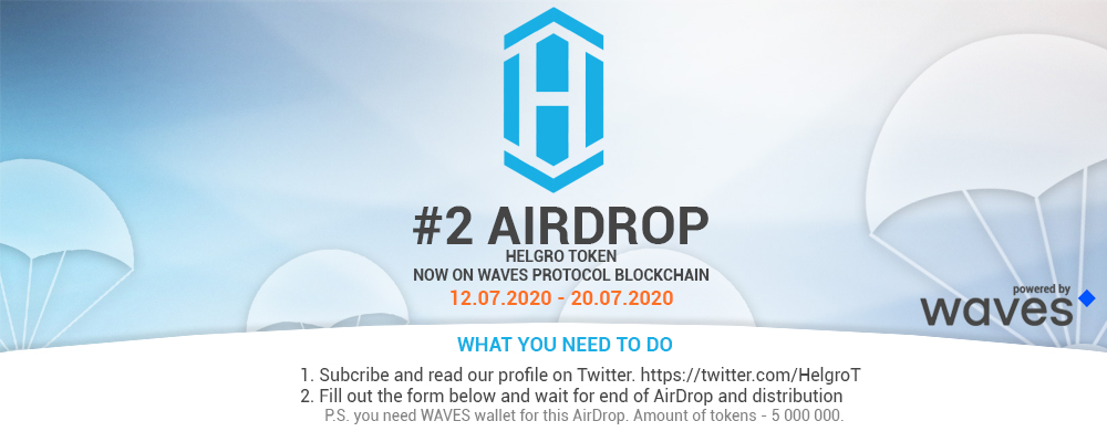 HelgroT's tweet photo. AirDrop has begun! We welcome all participants. 
Amount of tokens - 5 000 000.
What you need to do: 1. Subcribe and read our profile on Twitter. https://t.co/pjMfHPwaG3
 2. Fill out the form and wait for end of AirDrop and distribution https://t.co/B6l0i24Src
#airdrop #helgro https://t.co/jWEBu71YpA