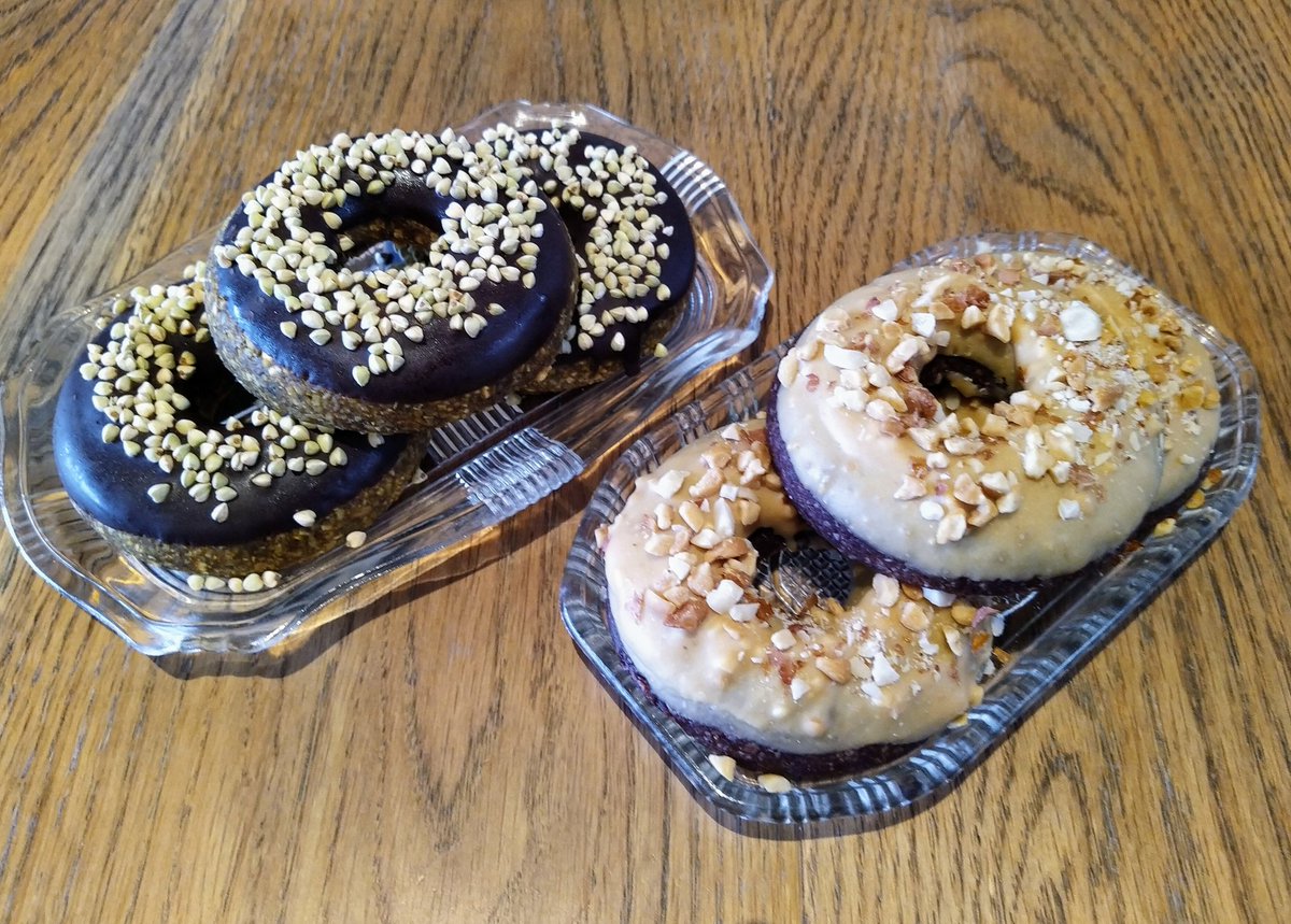 New raw, plant based Chocolate Peanut Butter &amp; Golden Gaytime donuts are here now... Make your lockdown a healthy one, there's nothing naughty about these 🍩
Pop in for a coffee and pop out with a few of those...😉