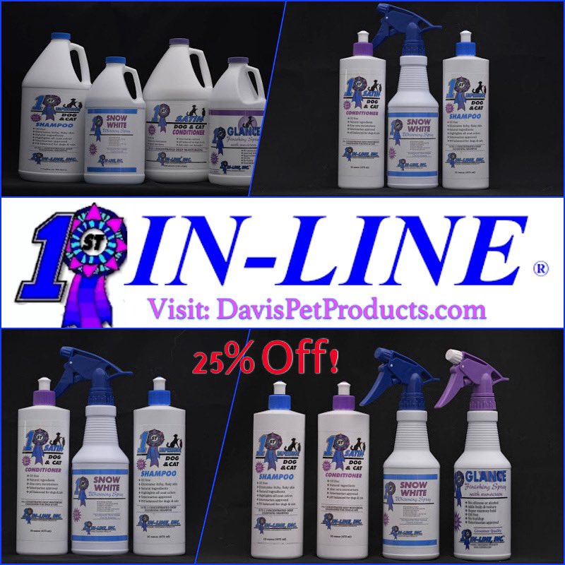 DavisAnimal's tweet photo. ☀️🐾Be the 1st In-Line for our Weekly Dog Days Of Summer Sales!🐾☀️ 
This week’s brand highlight is…1st In-Line!
#1stInLine has a complete collection of #petshampoos &amp; conditioners for all pet or #showcoats. 
#doggrooming #dogshampoos #dogconditioner #coatproducts #coatcondition https://t.co/lAqYptt1s5