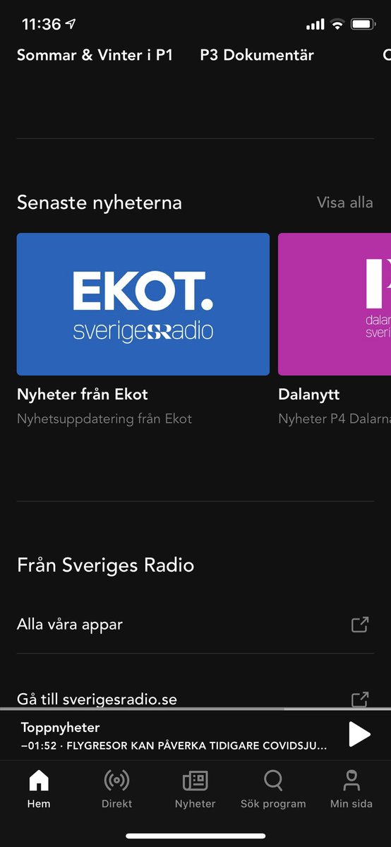 nilslindstrom's tweet photo. @FrejeFrilans @KGuw Scrollar man ner lite på hemskärmen ligger alltid senaste nyhetssändningen först. Som vanligt: https://t.co/60nmZGbZdQ