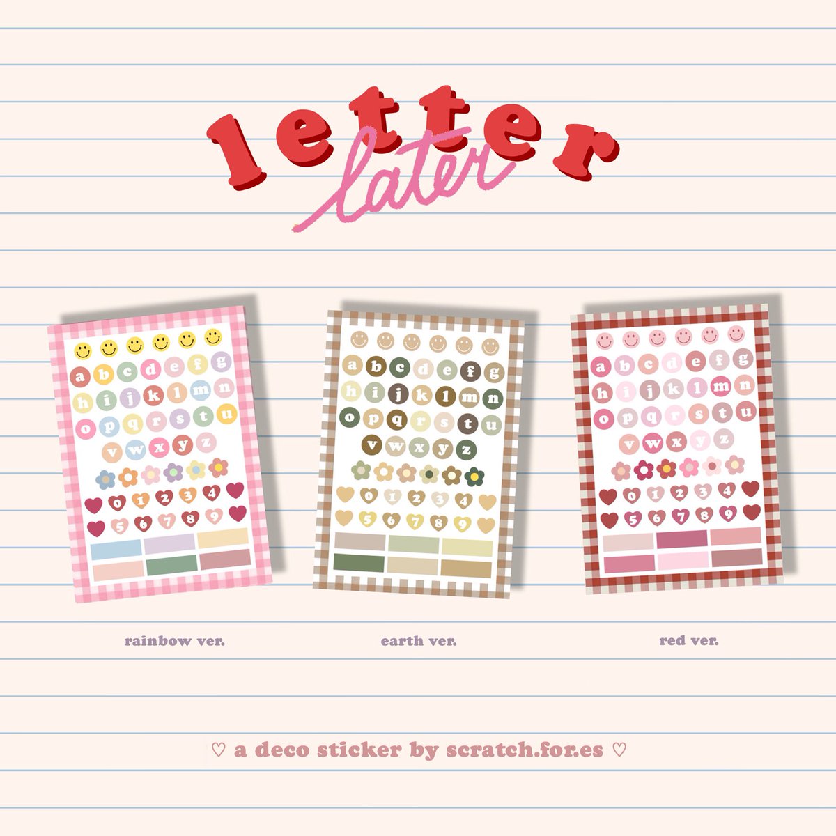 scratchofes's tweet photo. [pre-order]

a set of our
✐ 2 letter~later sticker sets (A6)
✐ 1 transparent case
⠀
# (๑˘︶˘๑) p.s you can also get the photocard freebies! ⠀⠀⠀⠀⠀⠀⠀⠀⠀
💸 idr 40.000
and also; 
💸 sticker ONLY: 15.000 / 2 set 

#btssticker #btsfankit https://t.co/wQA5PT5Nz3